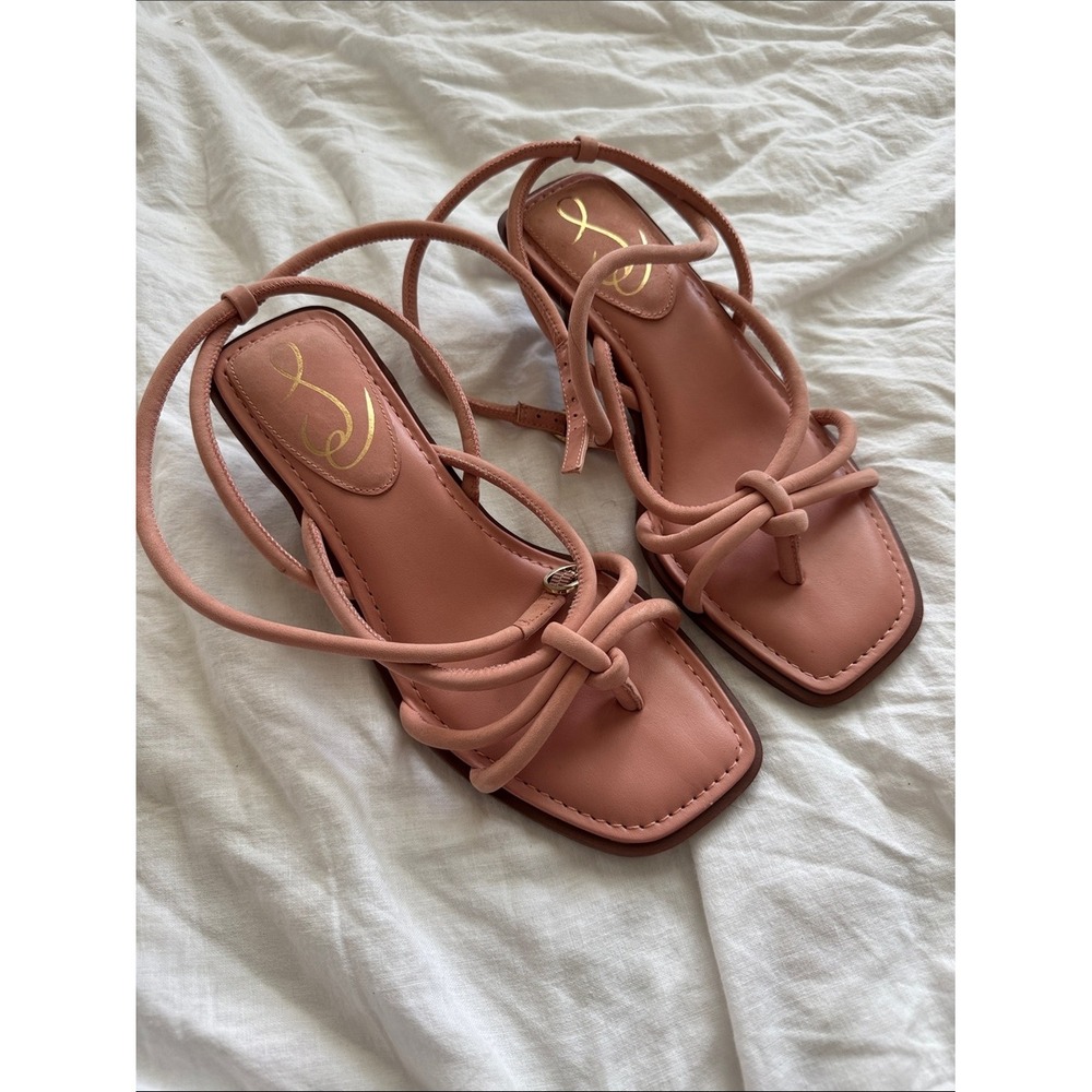 Sam Edelman Milla Sandals Women's Size 7.5 Pink Strappy Kitten Heel Chic